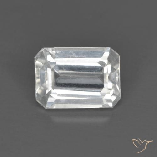 1.58ct Natural Branco Zircão, Corte Esmeralda, VVS