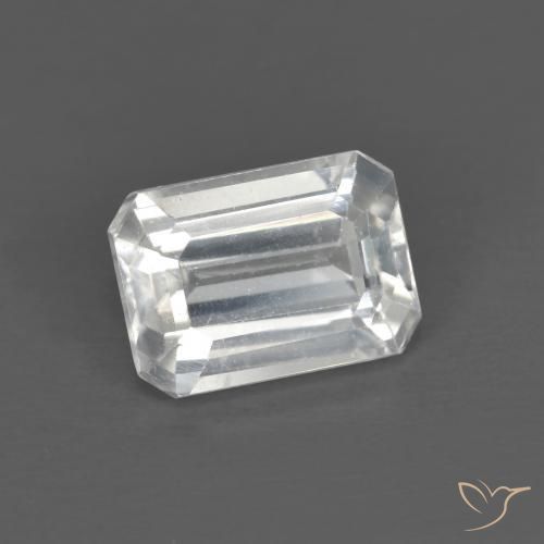 Zircão Branco Natural 1.58ct, Corte Octógono / Esmeralda, VVS