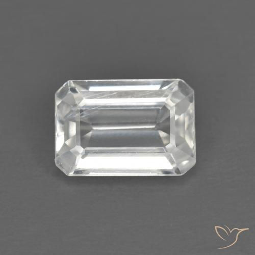 1.45ct Natural Branco Zircão, Corte Esmeralda, VVS-VS