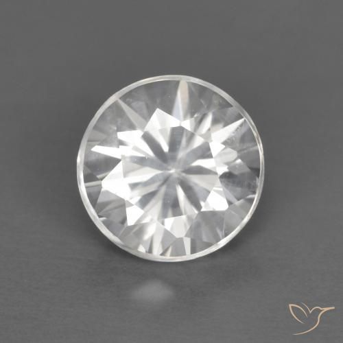 1.24ct Natural Branco Zircão, Redondo, VVS