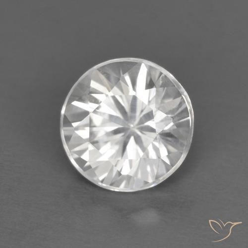 Zircão Branco Natural 1.24ct, Redondo, VVS