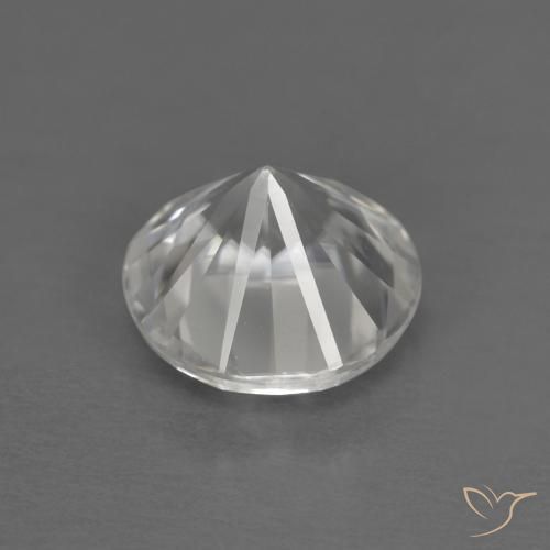 Zircão Branco Natural 1.24ct, Redondo, VVS