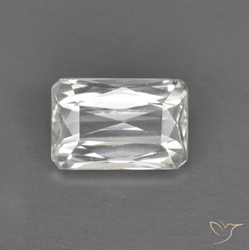 1.32ct Natural Branco Zircão, Corte Esmeralda, VVS