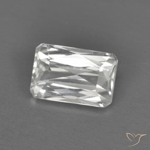 Zircão Branco Natural 1.32ct, Corte Octógono / Esmeralda, VVS