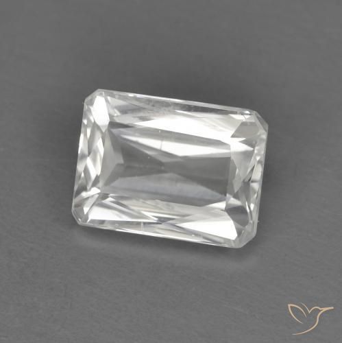 1.50ct Natural Branco Zircão, Corte Esmeralda, VVS