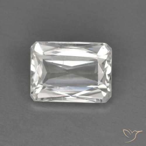Zircão Branco Natural 1.50ct, Corte Octógono / Esmeralda, VVS
