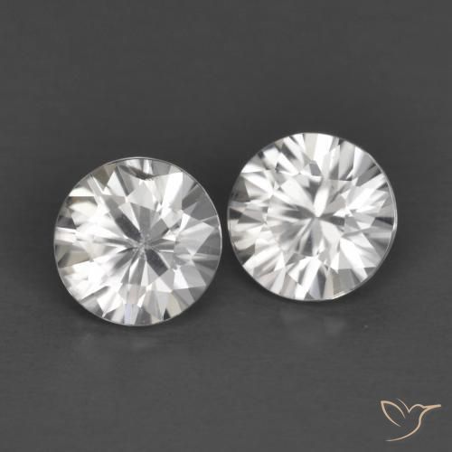 Pedras preciosas de Zircão Branco natural de 1.36 ct, Redondo, VS