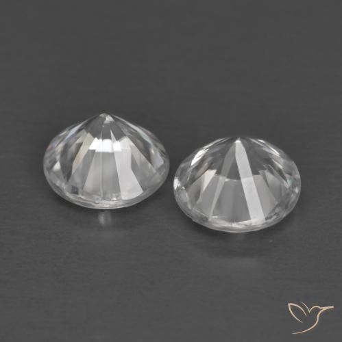Pedras preciosas de Zircão Branco natural de 1.36 ct, Redondo, VS