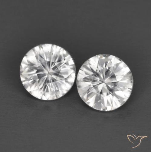 1.34ctw Natural Branco Zircão, Redondo, VS
