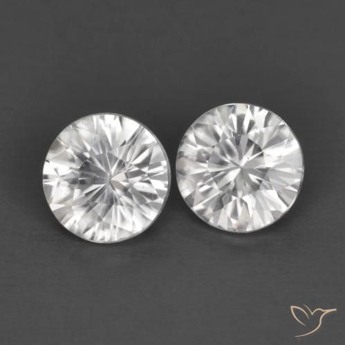 Pedras preciosas de Zircão Branco natural de 1.34 ct, Redondo, VS