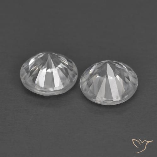 Pedras preciosas de Zircão Branco natural de 1.34 ct, Redondo, VS