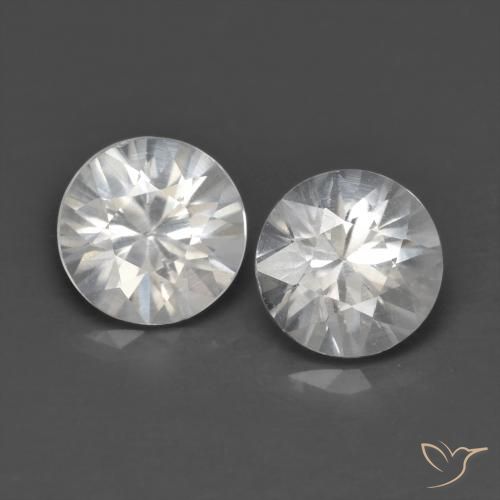 1.39ctw Natural Branco Zircão, Redondo, VS
