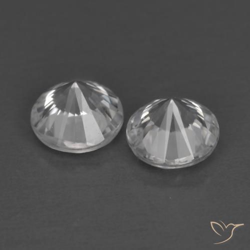 Pedras preciosas de Zircão Branco natural de 1.46 ct, Redondo, VVS-VS