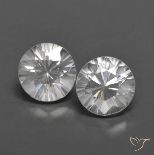 Pedras preciosas de Zircão Branco natural de 1.54 ct, Redondo, VVS-VS