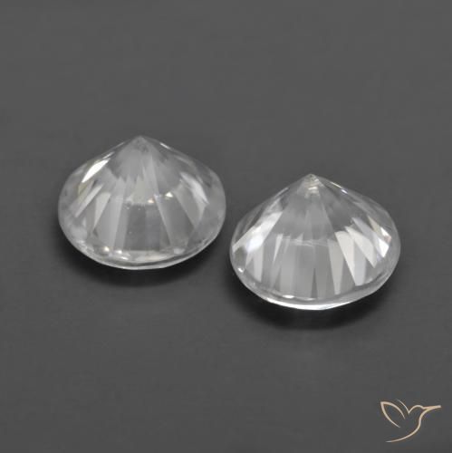 Pedras preciosas de Zircão Branco natural de 1.54 ct, Redondo, VVS-VS