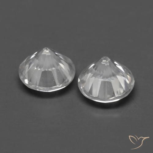 Pedras preciosas de Zircão Branco natural de 1.50 ct, Redondo, VVS-VS