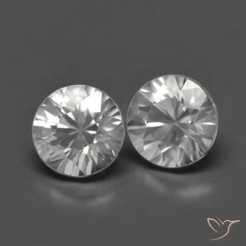 1.62ctw Natural Branco Zircão, Redondo, VVS-VS