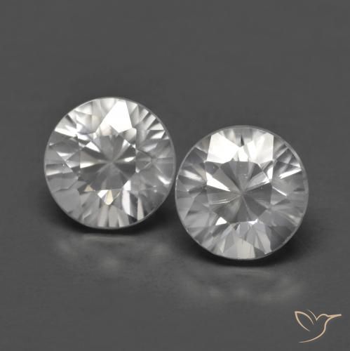Pedras preciosas de Zircão Branco natural de 1.62 ct, Redondo, VVS-VS