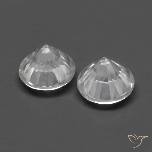 Pedras preciosas de Zircão Branco natural de 1.62 ct, Redondo, VVS-VS