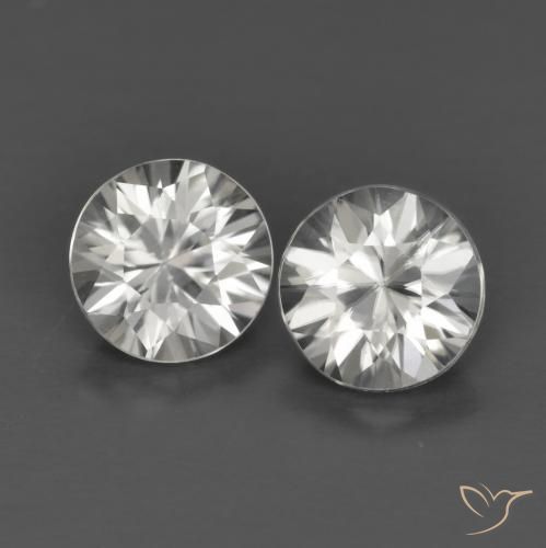 1.46ctw Natural Branco Zircão, Redondo, VVS-VS