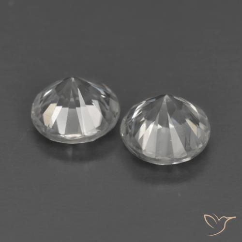 Pedras preciosas de Zircão Branco natural de 1.46 ct, Redondo, VVS-VS