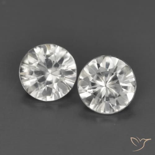 1.29ctw Natural Branco Zircão, Redondo, VS