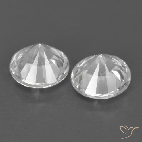 Pedras preciosas de Zircão Branco natural de 2.63 ct, Redondo, VVS-VS