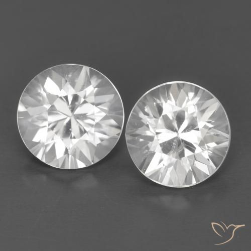 2.41ctw Natural Branco Zircão, Redondo, VVS-VS