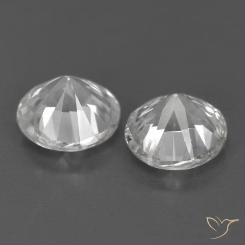 Pedras preciosas de Zircão Branco natural de 2.41 ct, Redondo, VVS-VS