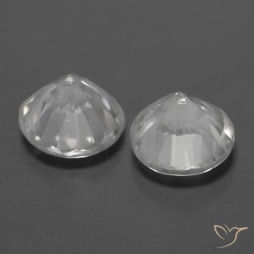 Pedras preciosas de Zircão Branco natural de 2.56 ct, Redondo, VVS-VS