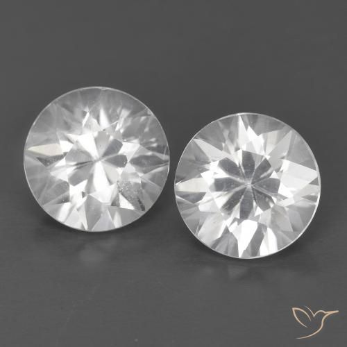 2.42ctw Natural Branco Zircão, Redondo, VVS-VS