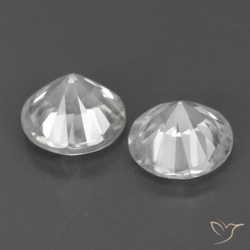 Pedras preciosas de Zircão Branco natural de 2.42 ct, Redondo, VVS-VS