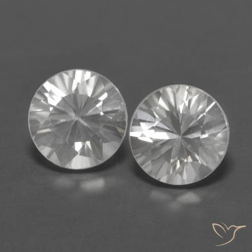 Pedras preciosas de Zircão Branco natural de 2.52 ct, Redondo, VVS-VS