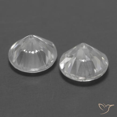 Pedras preciosas de Zircão Branco natural de 2.52 ct, Redondo, VVS-VS