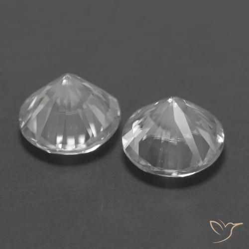 Pedras preciosas de Zircão Branco natural de 2.49 ct, Redondo, VVS-VS