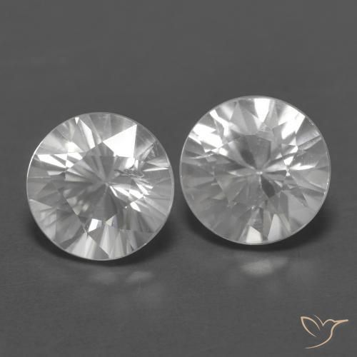 Pedras preciosas de Zircão Branco natural de 2.39 ct, Redondo, VVS-VS