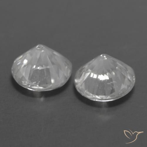 Pedras preciosas de Zircão Branco natural de 2.43 ct, Redondo, VVS-VS