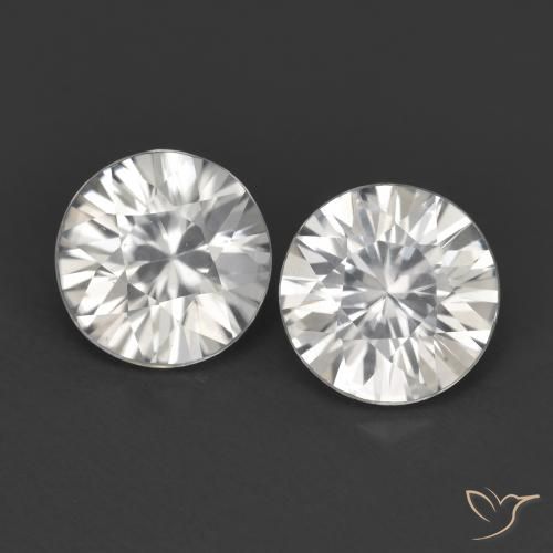 2.38ctw Natural Branco Zircão, Redondo, VVS