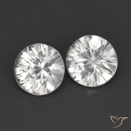Pedras preciosas de Zircão Branco natural de 2.38 ct, Redondo, VVS