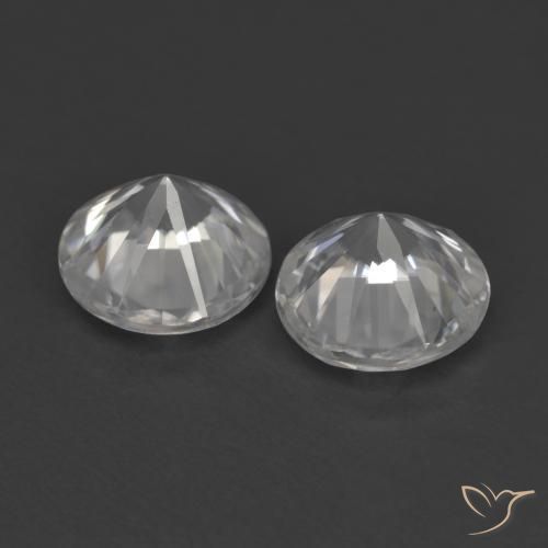 Pedras preciosas de Zircão Branco natural de 2.38 ct, Redondo, VVS