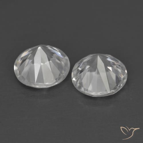 Pedras preciosas de Zircão Branco natural de 2.46 ct, Redondo, VVS