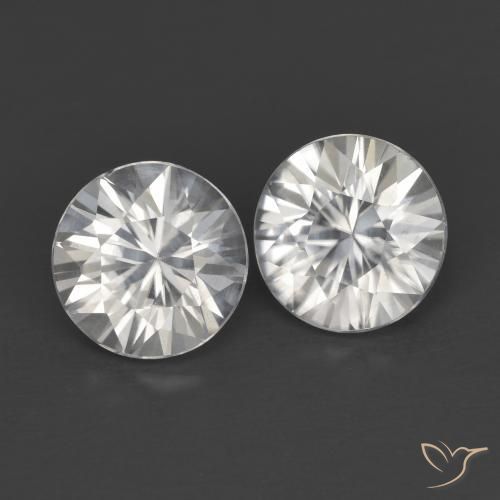 2.41ctw Natural Branco Zircão, Redondo, VVS