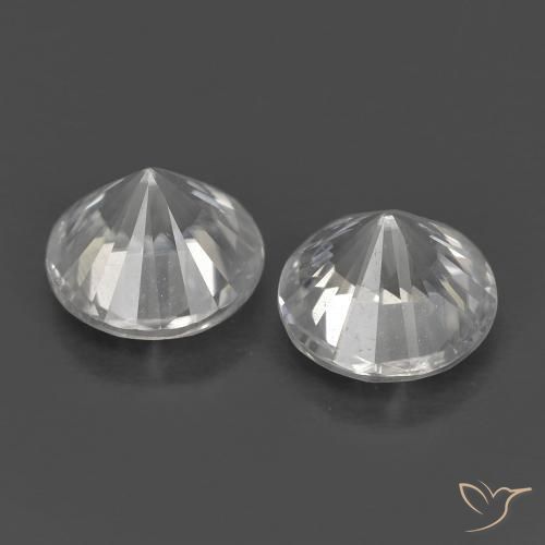 Pedras preciosas de Zircão Branco natural de 1.43 ct, Redondo, VVS-VS