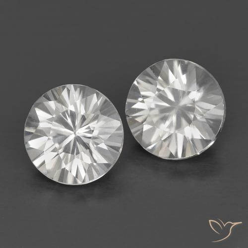 Pedras preciosas de Zircão Branco natural de 1.41 ct, Redondo, VS