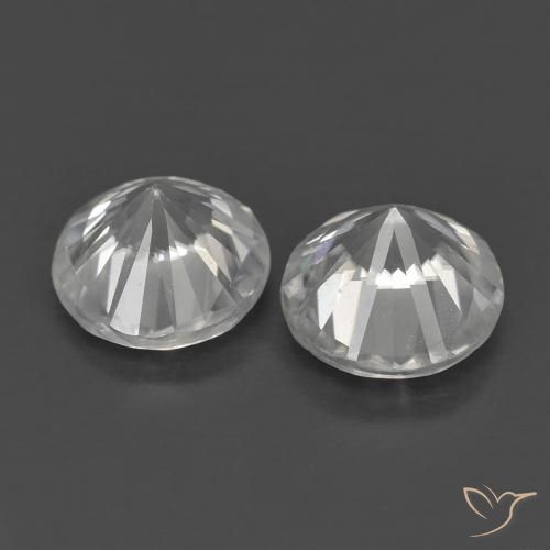 Pedras preciosas de Zircão Branco natural de 1.41 ct, Redondo, VS