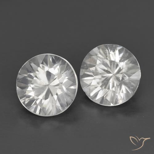 Pedras preciosas de Zircão Branco natural de 1.40 ct, Redondo, VS