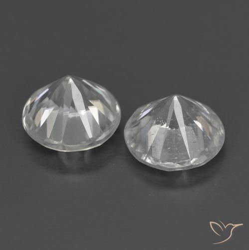 Pedras preciosas de Zircão Branco natural de 1.40 ct, Redondo, VS