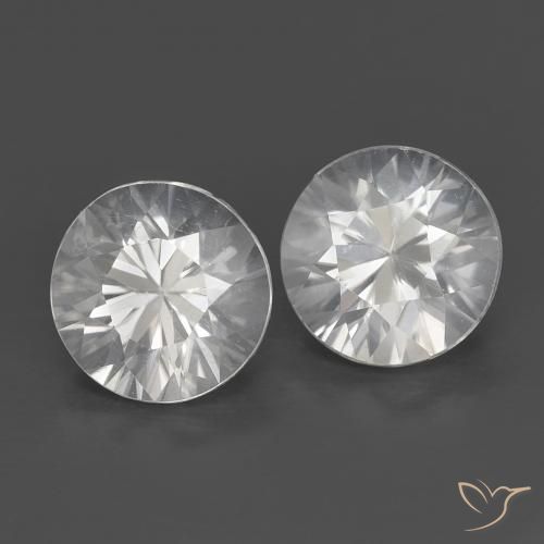 Pedras preciosas de Zircão Branco natural de 1.53 ct, Redondo, VS