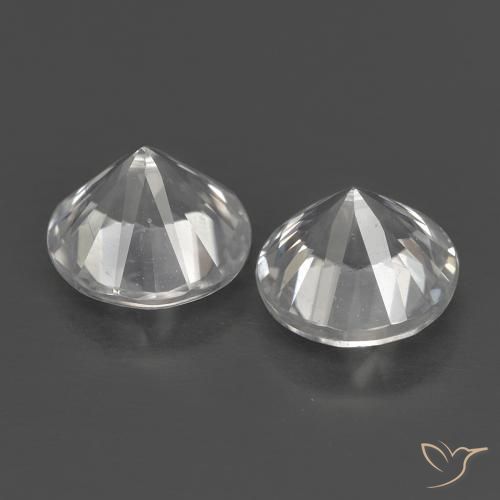 Pedras preciosas de Zircão Branco natural de 1.53 ct, Redondo, VS