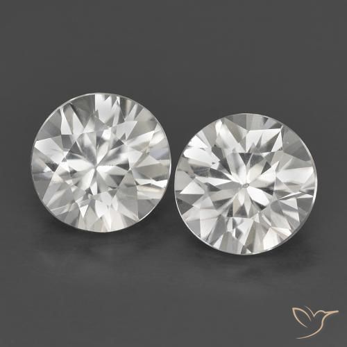 1.43ctw Natural Branco Zircão, Redondo, VS